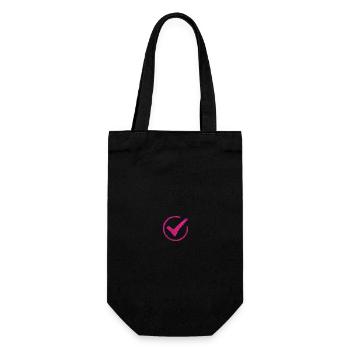 "Check Mark Tee" ✅ - Gift Bag for Bottles - black - Front