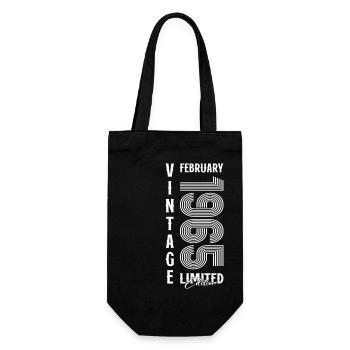 60th Birthday Gift Man Legend February 1965 - Gift Bag for Bottles - black - Front