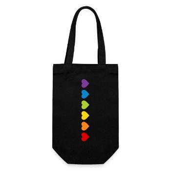 LGBT CSD LGBTQ+ HEART RAINBOW HEARTS PRIDE MONTH - Gift Bag for Bottles - black - Front