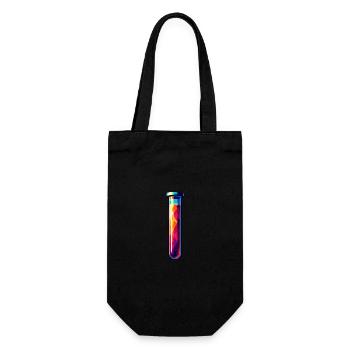 Tube à essai géométrique abstrait : Œuvre d’art scientifique - Sac à bouteille - noir - Devant
