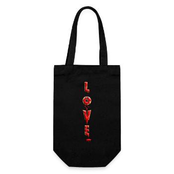 Roter Love Donut sehr Süß und Böse. - Geschenkbeutel für Flaschen - Schwarz - Vorne