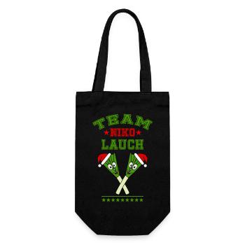Team Nikolauch Lauch Nikolaus Weihnachten Logo grü - Geschenkbeutel für Flaschen - Schwarz - Vorne