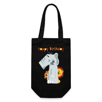 Happy Birthday - Erster Geburtstag - Zahl Eins - Gift Bag for Bottles - black - Front