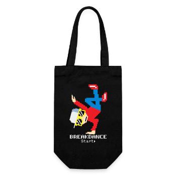 Pixel Breakdance B-Boy | Hip Hop rétro 8-bit - Sac à bouteille - noir - Devant