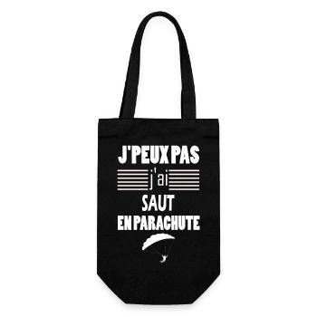 J'peux pas j'ai saut en parachute t-shirt - Sac à bouteille - noir - Devant