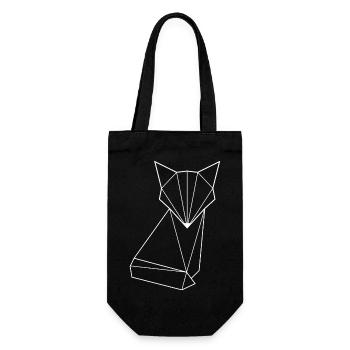 Origami fox - Gift Bag for Bottles - black - Front