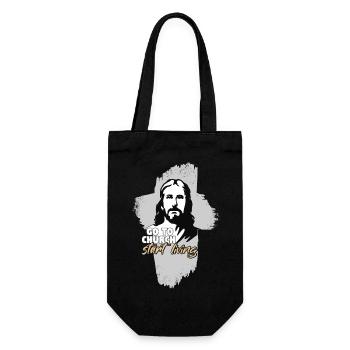 Go to church... Jesus Christ. Pastor - Gift Bag for Bottles - black - Front