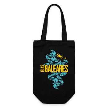 Balearic Islands Waves Pattern - Gift Bag for Bottles - black - Front