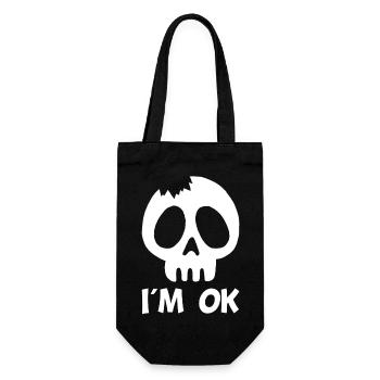 I'm fine (white) - Gift Bag for Bottles - black - Front