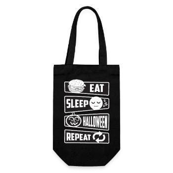 Manger, dormir, Halloween, répéter - Sac à bouteille - noir - Devant