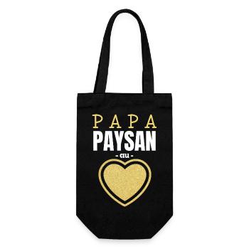 Papa Paysan au Cœur d'Or - Sac à bouteille - noir - Devant