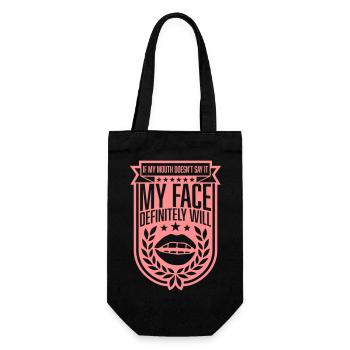 my face definitely will - Geschenkbeutel für Flaschen - Schwarz - Vorne