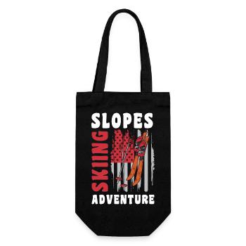 Winter sports Winter holiday Pistensau Skier - Gift Bag for Bottles - black - Front