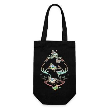 Butterflies Tendrils Ornaments Patterns - Gift Bag for Bottles - black - Front