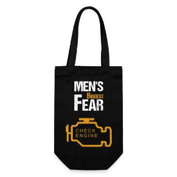 Angst? Ich bin es nur, die Motorkontrollleuchte! - Geschenkbeutel für Flaschen - Schwarz - Vorne