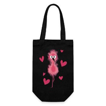 Baby Flamingo - Baby Flamingo Niedlich - Geschenkbeutel für Flaschen - Schwarz - Vorne