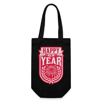 Citation Bonne année - Sac à bouteille - noir - Devant