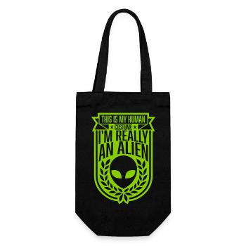 Citation extraterrestre de costume humain - Sac à bouteille - noir - Devant