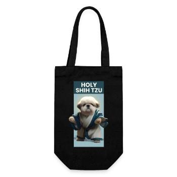 Funny Cute Shih Tzu - Gift Bag for Bottles - black - Front