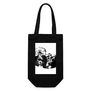 Abstract Flower Fine Art BW photography - Gift Bag for Bottles - black - Front