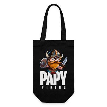 Opa Wikinger lustig Zeichnung Humor Berserker Walhalla - Geschenkbeutel für Flaschen - Schwarz - Vorne