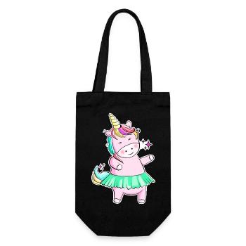 Autocollant de licorne mignon - Sac à bouteille - noir - Devant