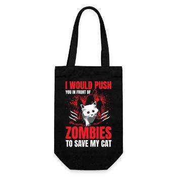 I Would Push You In Front Of Zombies - Geschenkbeutel für Flaschen - Schwarz - Vorne