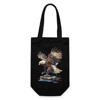 DJ scratching Eagle - Gift Bag for Bottles - black - Front