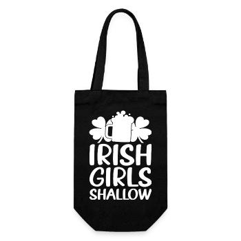Irish Girls Shallow - Geschenkbeutel für Flaschen - Schwarz - Vorne
