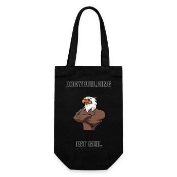 BODYBUILDING IST GEIL - Geschenkbeutel für Flaschen - Schwarz - Vorne