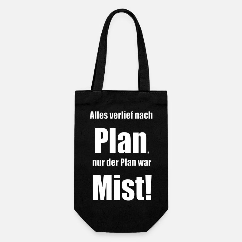 Alles verlief nach Plan, nur der Plan war Mist! - Geschenkbeutel für Flaschen - Schwarz