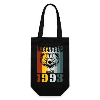 Legendbär seit 1993 - Geschenkbeutel für Flaschen - Schwarz - Vorne