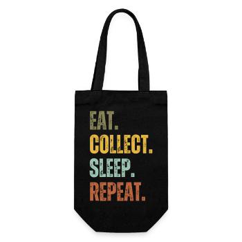 EAT COLLECT SLEEP REPEAT - Gift Bag for Bottles - black - Front
