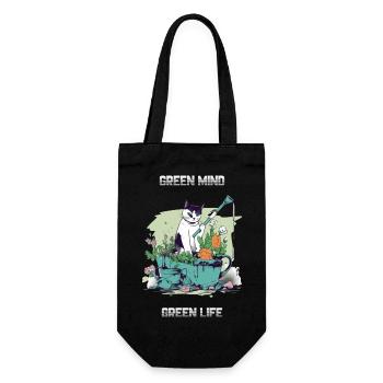 Aki le chat jardinier - Sac à bouteille - noir - Devant