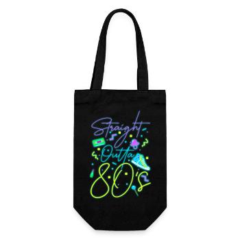 80s neon sign - Gift Bag for Bottles - black - Front