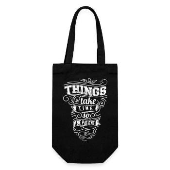 Things take time - Gift Bag for Bottles - black - Front