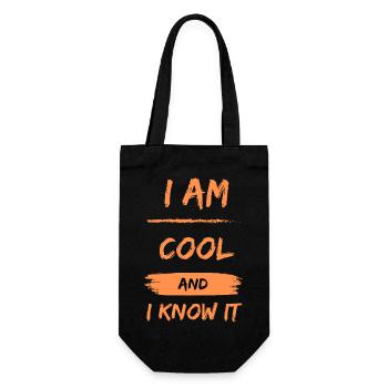 I am cool and I know it - Gift Bag for Bottles - black - Front