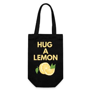 HUG A LEMON - Gift Bag for Bottles - black - Front