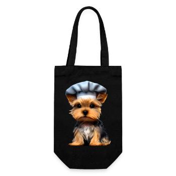 Yorkshire Terrier Restaurateur Puppy Cooking Dog - Gift Bag for Bottles - black - Front