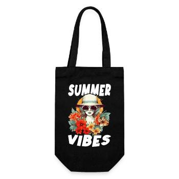 Summer Woman Sunglasses Hat Flowers Sun Vintage - Gift Bag for Bottles - black - Front