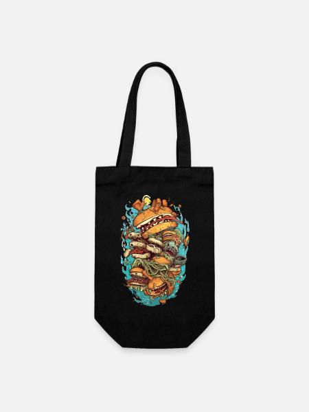 Burger Monster Design - Sac à bouteille - noir