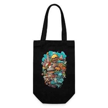 Fast Food City Monsters - Gift Bag for Bottles - black - Front