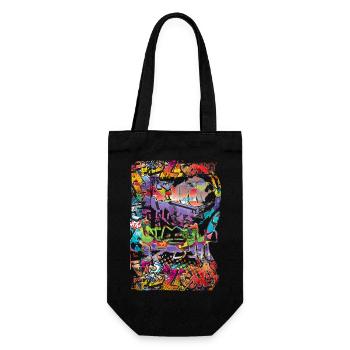 Graffiti-Stil Splash Hip Hop Farben Maler Farbe - Geschenkbeutel für Flaschen - Schwarz - Vorne