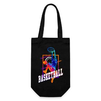 Basketball Basketballspieler Spieler Vintage Bunt - Geschenkbeutel für Flaschen - Schwarz - Vorne