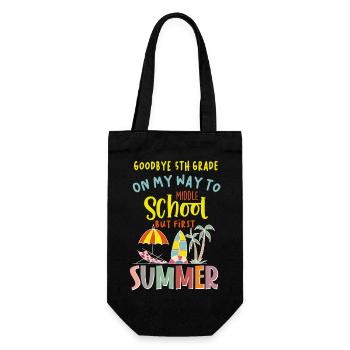 Farewell to 5th grade - Hello middle school! - Gift Bag for Bottles - black - Front