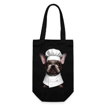 Bulldog Dogs Restaurateur Dog Owner Dog Cooks - Gift Bag for Bottles - black - Front