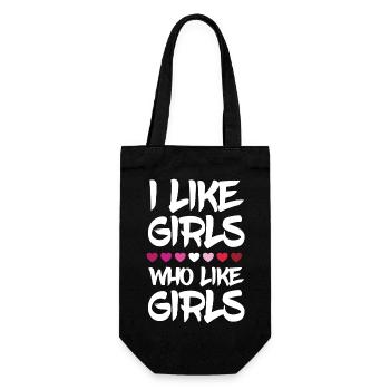 Mois de la fierté LGBTQ - J’aime les filles qui aiment les filles - Sac à bouteille - noir - Devant