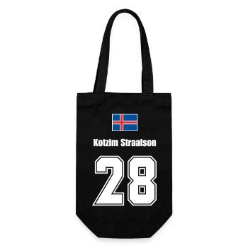 Island Trikot Nr.28 - Geschenkbeutel für Flaschen - Schwarz - Vorne