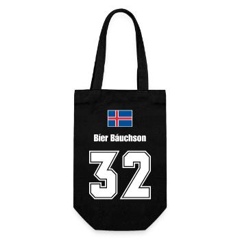 Island Trikot Nr.32 - Geschenkbeutel für Flaschen - Schwarz - Vorne