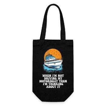 When I'm Not Driving My Motorboat Then I'm - Gift Bag for Bottles - black - Front